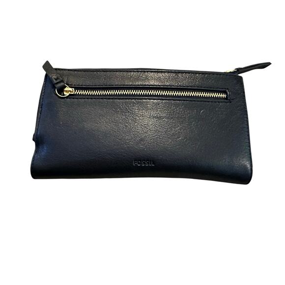 NWT Fossil Black Leather Wallet | QuietLuxury GiftableStyle TimelessStyle - Picture 2 of 5